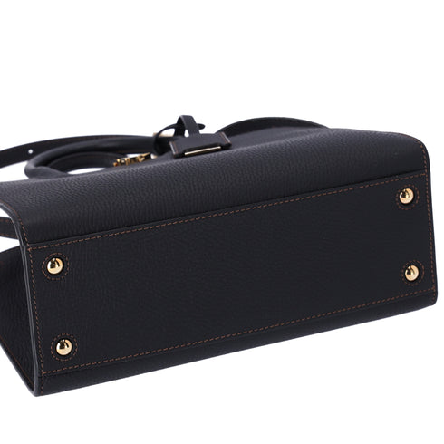 BURBERRY Mini Francis Bag Tote Bag 8049044 Black Pebbled Leather