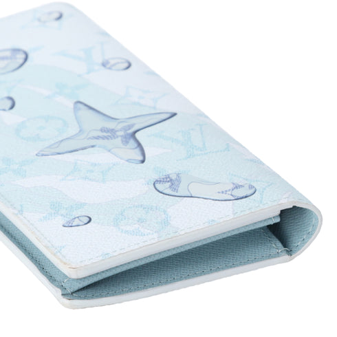 Louis Vuitton Brazza Wallet Limited Edition Aquagarden Monogram Crystal Blue