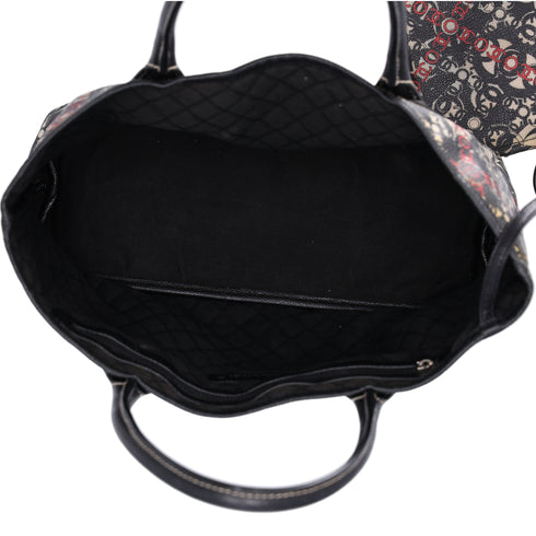 CHANEL Coco Travel Tote Bag Black Cream Red PVC Leather