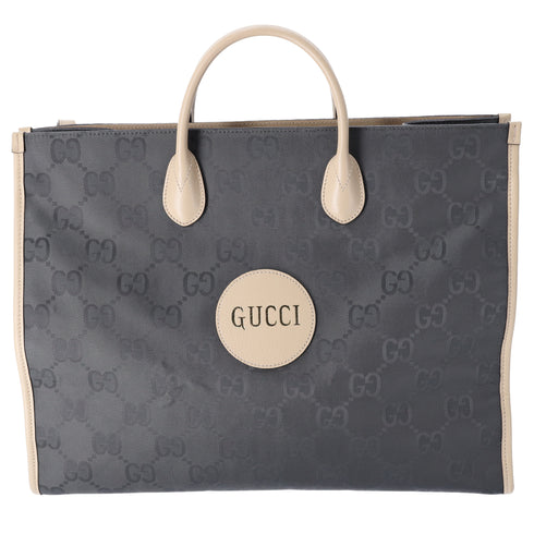 GUCCI Off The Grid Tote Bag 630353 Gray Nylon Jacquard Leather