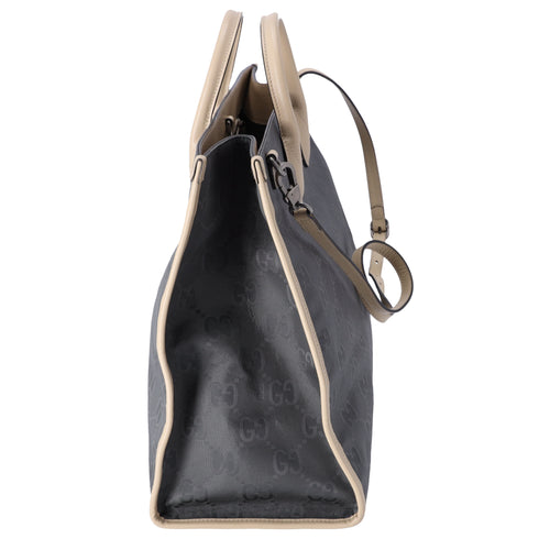 GUCCI Off The Grid Tote Bag 630353 Gray Nylon Jacquard Leather