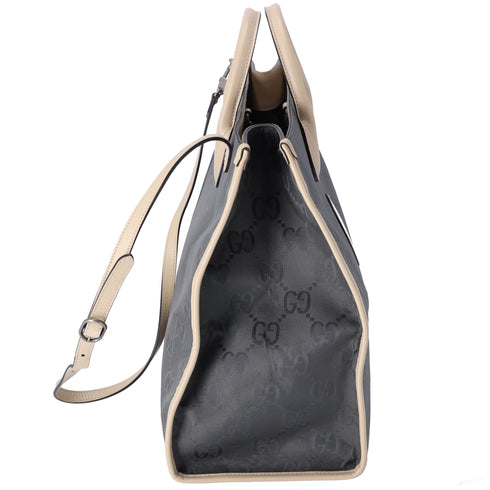 GUCCI Off The Grid Tote Bag 630353 Gray Nylon Jacquard Leather