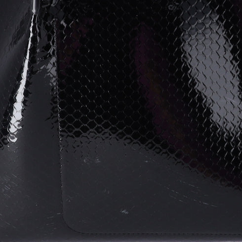 Christian Louboutin Hippolock Large Tote Bag Black Red Patent Leather