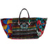Christian Louboutin Africaba Tote Bag Black Red Multi Jacquard Cotton Leather