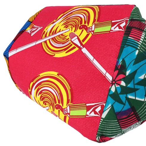 Christian Louboutin Africaba Tote Bag Black Red Multi Jacquard Cotton Leather