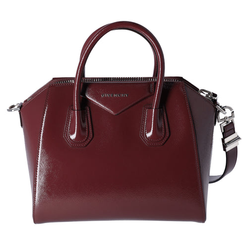 GIVENCHY Antigona Small Handbag Oxblood Patent Leather