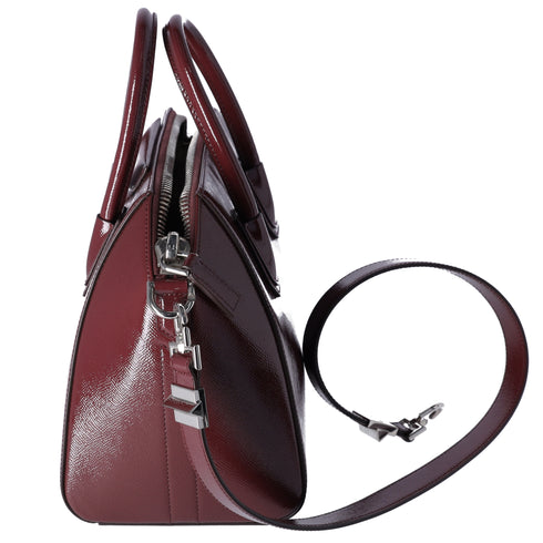GIVENCHY Antigona Small Handbag Oxblood Patent Leather