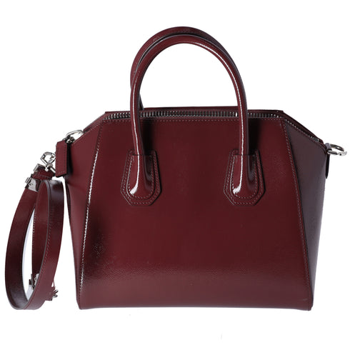 GIVENCHY Antigona Small Handbag Oxblood Patent Leather