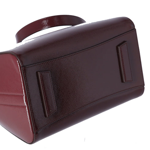 GIVENCHY Antigona Small Handbag Oxblood Patent Leather