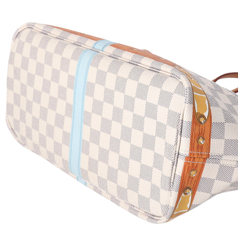 Louis Vuitton Neverfull MM Summer Trunk Hawaii Tote Bag N41734 Damier Azur