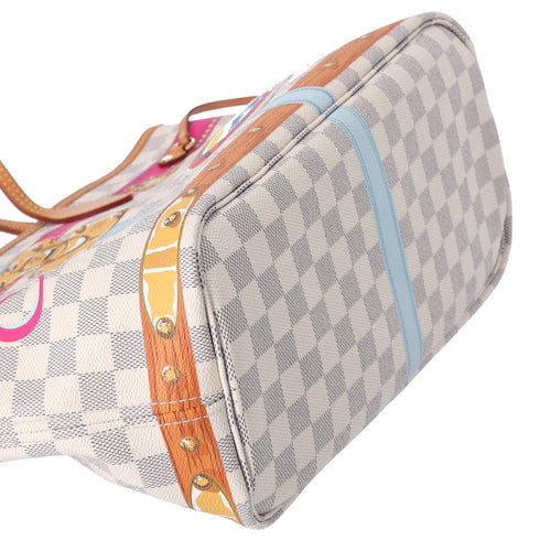Louis Vuitton Neverfull MM Summer Trunk Hawaii Tote Bag N41734 Damier Azur