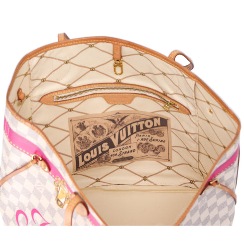 Louis Vuitton Neverfull MM Summer Trunk Hawaii Tote Bag N41734 Damier Azur