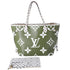Louis Vuitton Neverfull MM Giant Monogram Tote Bag M44568 Khaki Green Canvas