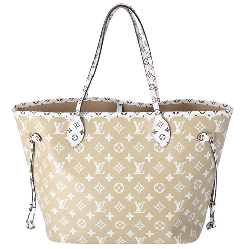 Louis Vuitton Neverfull MM Giant Monogram Tote Bag M44568 Khaki Green Canvas