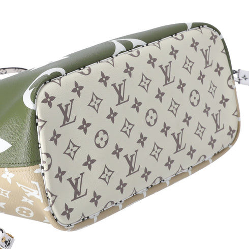 Louis Vuitton Neverfull MM Giant Monogram Tote Bag M44568 Khaki Green Canvas