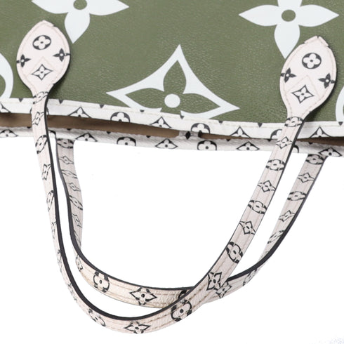 Louis Vuitton Neverfull MM Giant Monogram Tote Bag M44568 Khaki Green Canvas