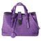 BOTTEGA VENETA Capri Satchel Handbag Purple Leather