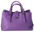 BOTTEGA VENETA Capri Satchel Handbag Purple Leather