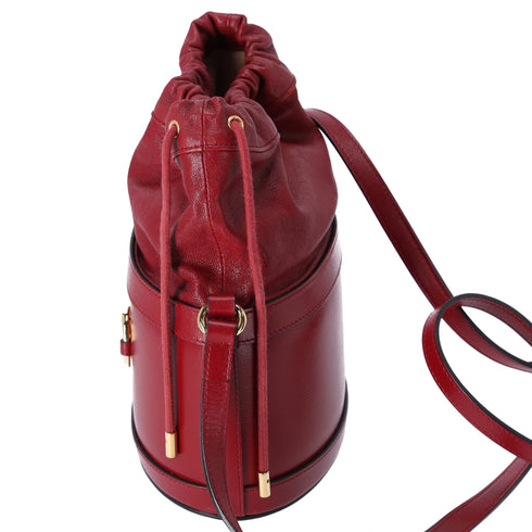 GUCCI Horsebit 1955 Bucket Bag Shoulder Bag 602118 Bordeaux Leather