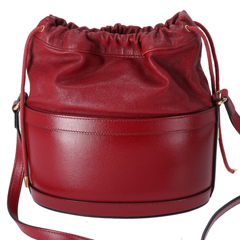 GUCCI Horsebit 1955 Bucket Bag Shoulder Bag 602118 Bordeaux Leather
