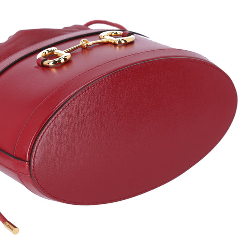 GUCCI Horsebit 1955 Bucket Bag Shoulder Bag 602118 Bordeaux Leather