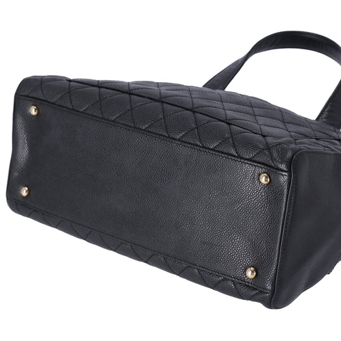 CHANEL Vintage Caviar CC Bowling Bag Black