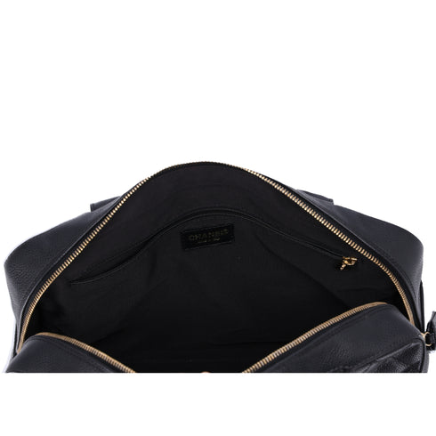 CHANEL Vintage Caviar CC Bowling Bag Black