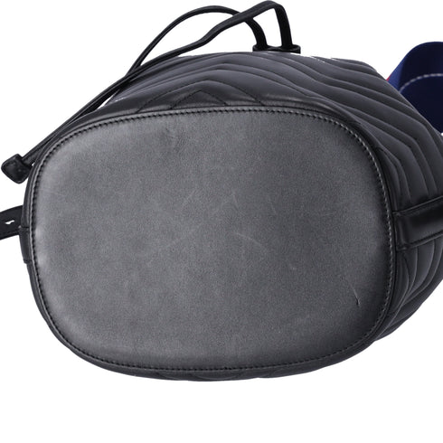 GUCCI GG Marmont Shoulder Bucket Bag 476674 Black Leather