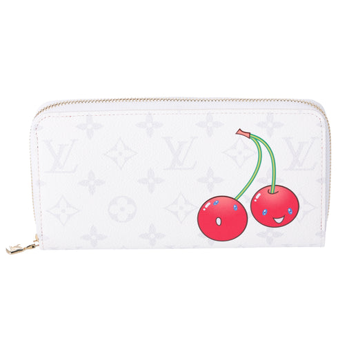 Louis Vuitton x Takashi Murakami Cherry Zippy Wallet White Monogram Limited