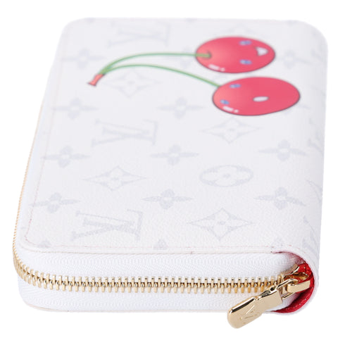 Louis Vuitton x Takashi Murakami Cherry Zippy Wallet White Monogram Limited