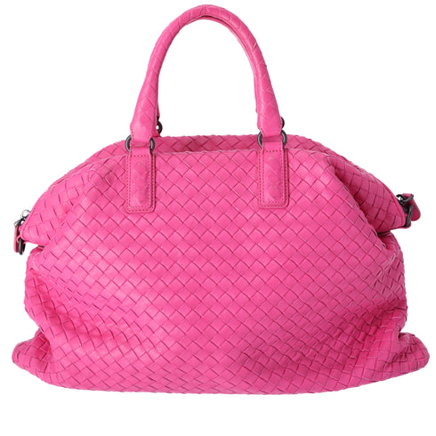 Bottega Veneta Nappa Intrecciato Maxi Convertible Tote Fuchsia pink