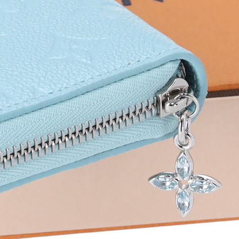 Louis Vuitton Zippy Wallet Monogram Shimmery Empreinte M12680 Azul Frost