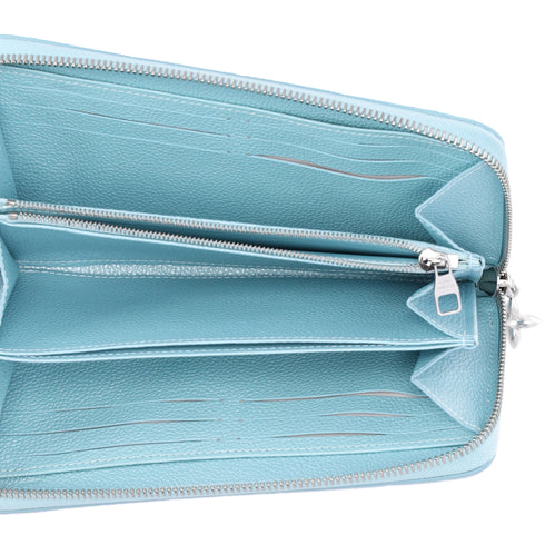 Louis Vuitton Zippy Wallet Monogram Shimmery Empreinte M12680 Azul Frost