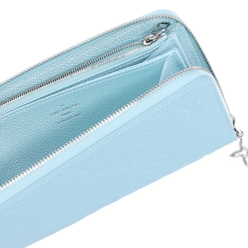 Louis Vuitton Zippy Wallet Monogram Shimmery Empreinte M12680 Azul Frost