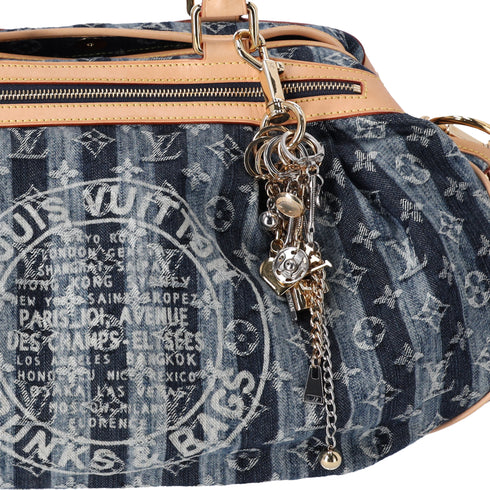 Louis Vuitton Cabas Raye GM Monogram Denim Handbag M95336 Blue