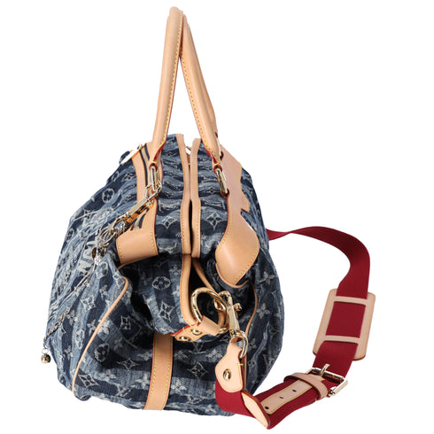 Louis Vuitton Cabas Raye GM Monogram Denim Handbag M95336 Blue