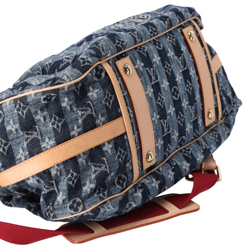 Louis Vuitton Cabas Raye GM Monogram Denim Handbag M95336 Blue