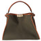 FENDI Peekaboo XL Large Handbag 8BN304 Khaki Brown Canvas