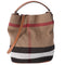 Burberry Ashby Medium Check Canvas Hobo Bag Brown Black