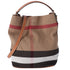 Burberry Ashby Medium Check Canvas Hobo Bag Brown Black