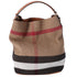 Burberry Ashby Medium Check Canvas Hobo Bag Brown Black