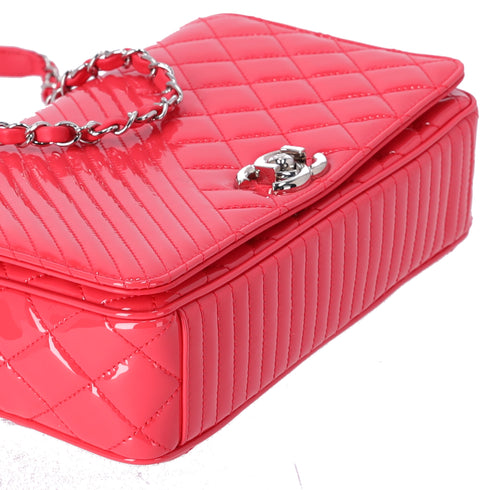 CHANEL Matelasse Coco Boy Shoulder Bag A92797 Pink Patent Leather
