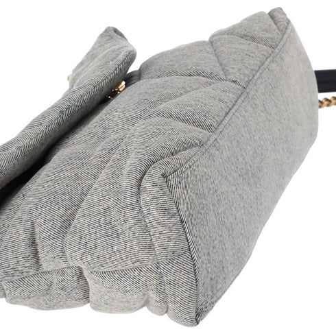 SAINT LAURENT PARIS Lulu Puffer Small Shoulder Bag 577476 Denim