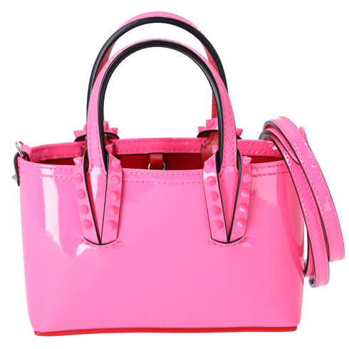 Christian Louboutin Cabata EW Nano Handbag 3225245 Pink Patent Leather