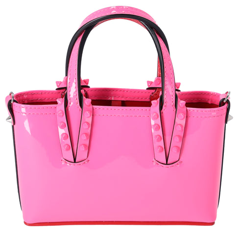 Christian Louboutin Cabata EW Nano Handbag 3225245 Pink Patent Leather