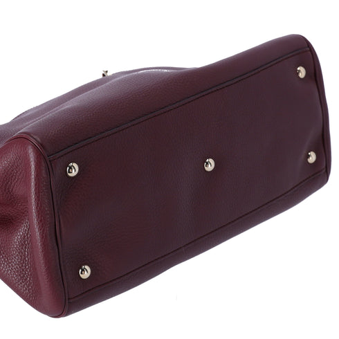 GUCCI Bamboo Shopper Tote Bag 323660 Bordeaux Leather