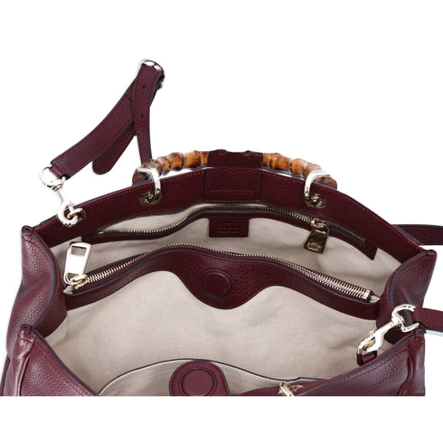 GUCCI Bamboo Shopper Tote Bag 323660 Bordeaux Leather