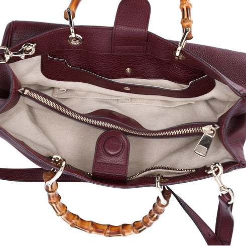 GUCCI Bamboo Shopper Tote Bag 323660 Bordeaux Leather