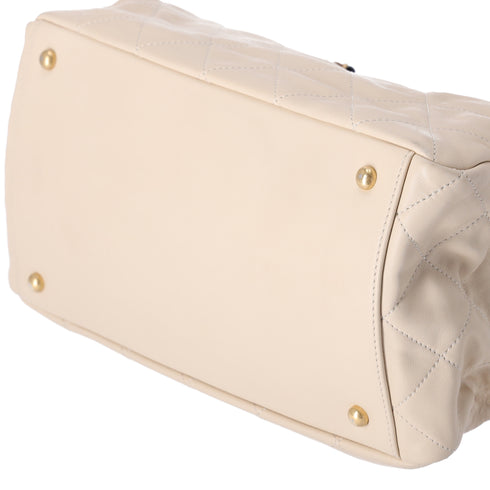 CHANEL In The Mix Tote Bag Beige Black Lambskin Leather