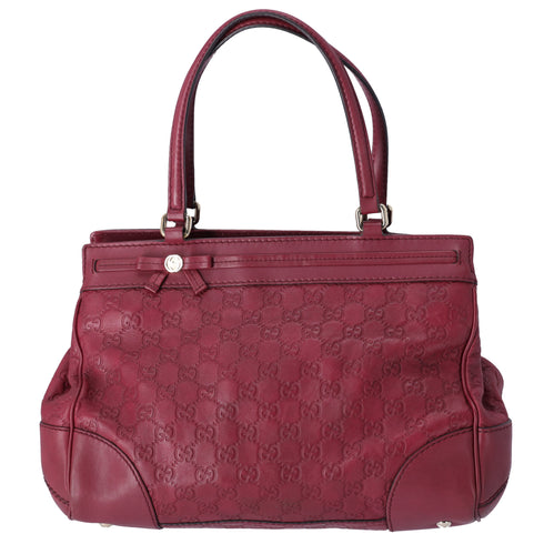 GUCCI Guccissima Mayfair GG Handbag 257063 Bordeaux Leather